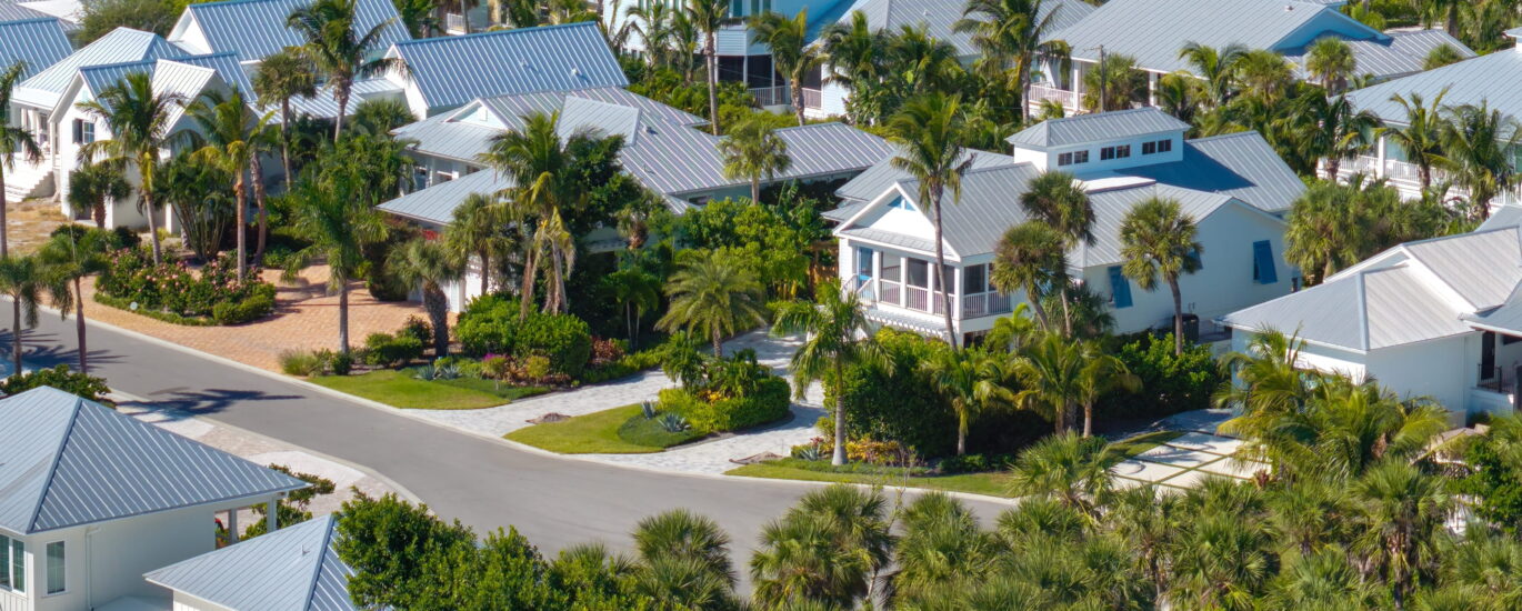 Florida aerial shot of homes representing Florida Homestead Law and Estate Planning.