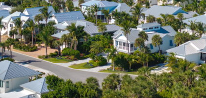 Florida aerial shot of homes representing Florida Homestead Law and Estate Planning.
