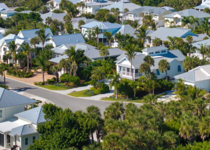 Florida aerial shot of homes representing Florida Homestead Law and Estate Planning.